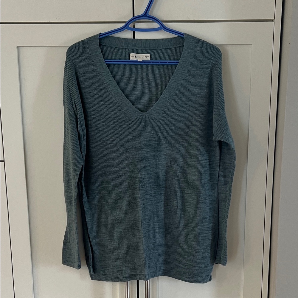 Lou & Grey for Loft Blue V-Neck Sweater